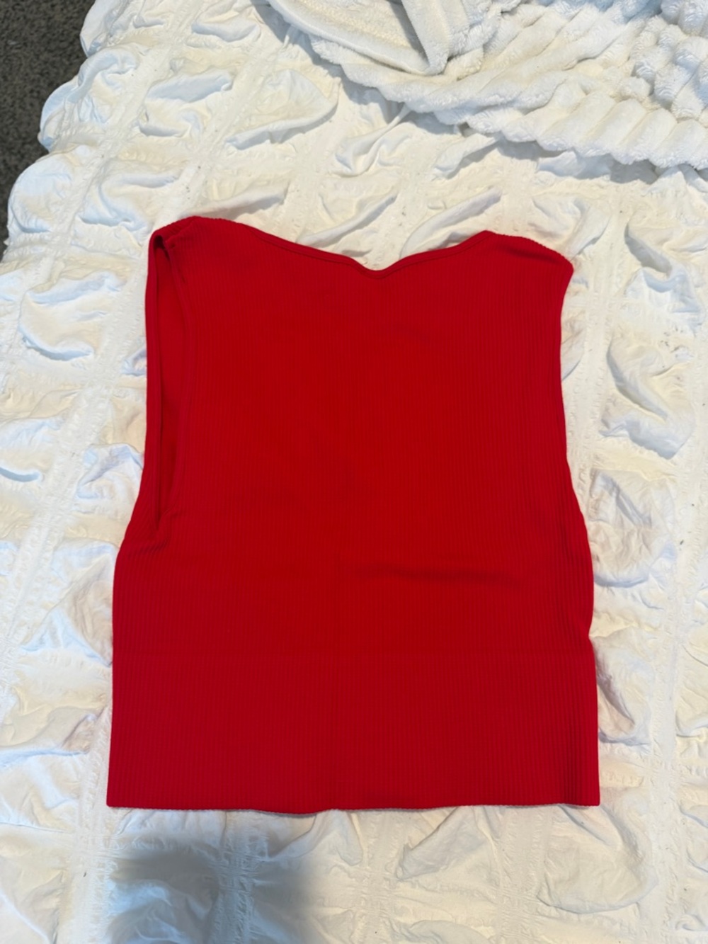 Nikibiki Red Ribbed V-Neck Tank Top - Picture 3 of 3